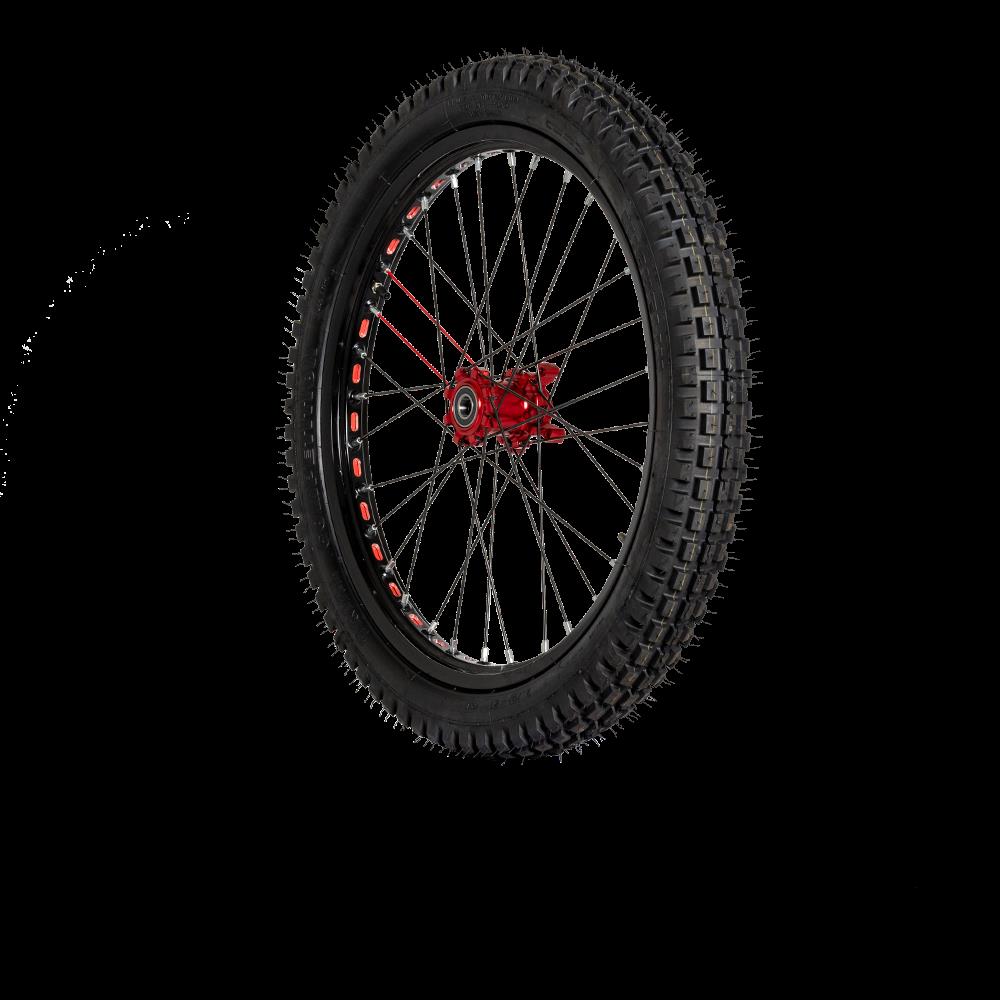 FRONT WHEEL TR. BLACK BRIGHT +RED HUB FF