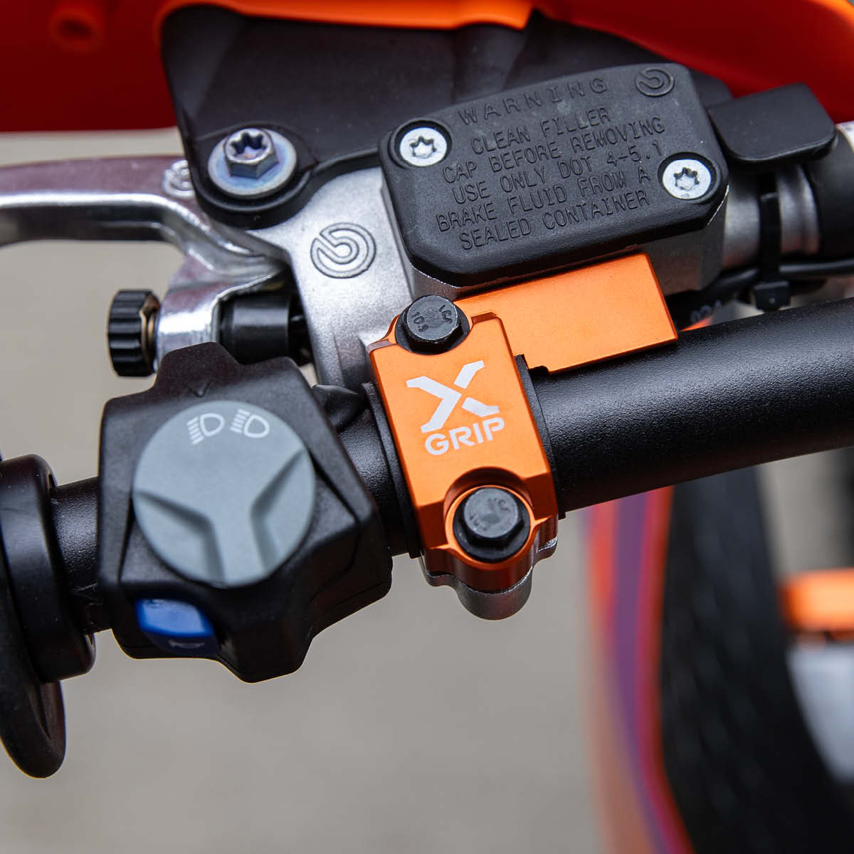 X-GRIP Anti Break Clamp Kupplung, orange für BREMBO Armaturen 2014 ->